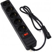 Сетевой фильтр 5bites SP5B-110U 5S 1 м, для ИБП, <Black>