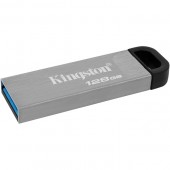 128 Gb USB3.2 Kingston DTKN/128GB Kyson (128 Гб, USB 3.2 Gen 1 Type-A (5 Гбит/сек), без колпачка, металл, скорость 200/60 МБ/с, цвет серебристый)