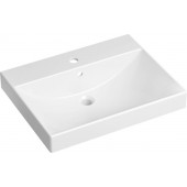 Встраиваемая сверху раковина Lavinia Boho Bathroom Sink 33311012 (60*46 см, прямоугольная, с отверстием под смеситель, хромированное кольцо на перелив).