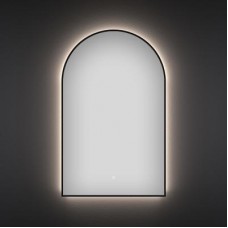 Арочное зеркало с фоновой LED-подсветкой Wellsee 7 Rays' Spectrum 172201700 (50*80 см, черный контур, сенсорная кнопка).
