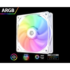 Вентилятор 120mm ID-Cooling CRYSTAL 120 WHITE ARGB (PWM, Low Noise, ARGB, резиновые углы, прозрачный, 500-1500об/мин) BOX