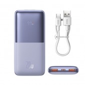 Baseus Bipow Pro Digital Display Fast Charge Power Bank 10000mAh 20W Purple (Cable USB to Type-C 3A 0.3m White) Overseas Edition (PPBD040205)
