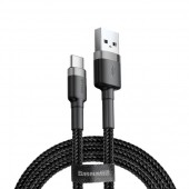 Baseus Cafule Cable USB For Type-C 3A 1M Gray+Black (CATKLF-BG1)