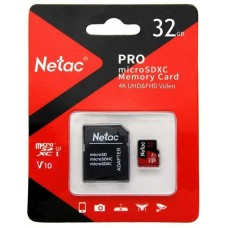 Micro SD 32 Gb Netac P500 Extreme Pro microSDHC (NT02P500PRO-032G-R) с адаптером
