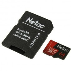 Micro SD 64 Gb Netac P500 Extreme Pro microSDXC (NT02P500PRO-064G-R) c адаптером