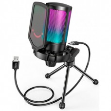 Микрофон FIFINE A6V (черный) электретный (малый конденсатор), настольный, для стриминга и подкастов, кардиоидная направленность, 60-18000 Гц, разъем подключения USB Type-A, длина кабеля 2 м)