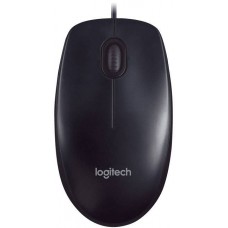Мышь Logitech M90 (910-001793) Gray Optical Mouse USB 3btn+Roll (полноразмерная мышь для ПК, проводная, USB, сенсор оптический 1000 dpi, 3 кнопки, колесо с нажатием, цвет серый)