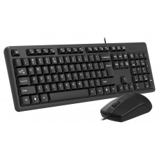 Комплект ПРОВОДНОЙ Клавиатура + мышь A4Tech KK-3330 (черный) (мышь проводная USB (сенсор оптический, 1000 dpi), клавиатура USB, ВЛАГОЗАЩИТА, длина провода 1.5м)