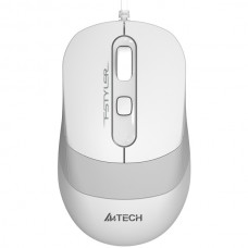 Мышь A4Tech Fstyler FM10 White (полноразмерная мышь для ПК, проводная USB, сенсор оптический 1600 dpi, 4 кнопки, колесо с нажатием и отклонением, цвет белый/серый)