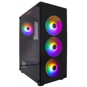 Miditower 1STPLAYER FIRE DANCING V3-B <V3-B-4F1> ATX без БП, с окном