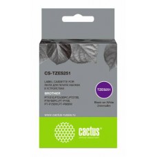 Cactus <CS-TZES251> лента для печати этикеток (ширина 24мм, 8м, Black on White) для Brother