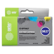 Набор картриджей Cactus CS-EPT0827 BK/C/M/Y/LC/LM для Epson T50/T59/R270/R290/R295/R390/RX590/TX700/TX810