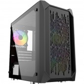 Корпус MicroATX Без БП Powercase Alisio Micro X3B (CAMIB-L3) (Tempered Glass, 2xUSB 2.0, 1xUSB-A 3.2 5Гбит/с, 1x120mm ARGB FAN, 2x140mm ARGB FAN, HD Audio+Mic, VGA MAX 370mm, CPU MAX 160mm, пылевые фильтры) Black