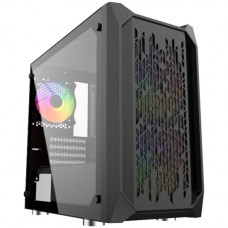 Корпус MicroATX Без БП Powercase Alisio Micro X3B (CAMIB-L3) (Tempered Glass, 2xUSB 2.0, 1xUSB-A 3.2 5Гбит/с, 1x120mm ARGB FAN, 2x140mm ARGB FAN, HD Audio+Mic, VGA MAX 370mm, CPU MAX 160mm, пылевые фильтры) Black