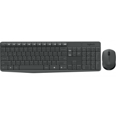 Комплект БЕСПРОВОДНОЙ Клавиатура + мышь Logitech MK235 Black (920-007948) (мышь радио (сенсор оптический), клавиатура радио, цвет черный)