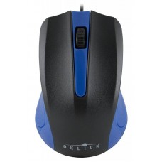 OKLICK Optical Mouse <225M> <Black&Blue> (RTL) USB 3btn+Roll <288233>