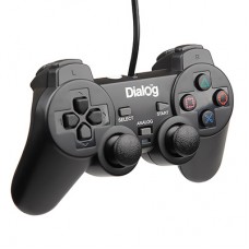 Геймпад Dialog Action <GP-A11 Black> (Vibration, 12кн, 8 поз.перекл, 2 мини-джойстика, USB)