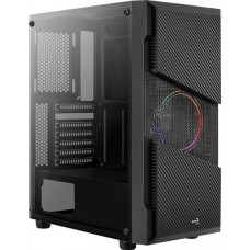Miditower Aerocool <Menace Saturn FRGB-G-BK-V1> ATX без БП