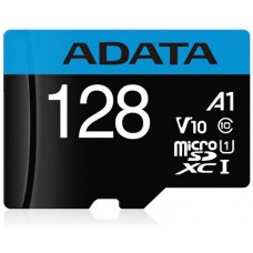 ADATA Premier <AUSDX128GUICL10A1-RA1> microSDXC Memory Card 128Gb A1 V10 UHS-I U1 + microSD->SD Adapter