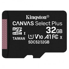 Kingston <SDCS2/32GB> microSDHC Memory Card 32Gb A1 V10 UHS-I U1 + microSD->SD Adapter