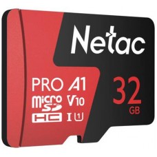 Netac <NT02P500PRO-032G-R> microSDHC Memory Card 32Gb UHS-I U1 V10 + microSD->SD Adapter