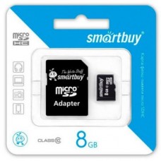 SmartBuy <SB8GBSDCL10-01> microSDHC 8Gb Class10 + microSD->SD Adapter