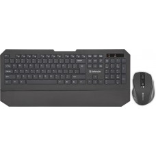 Комплект БЕСПРОВОДНОЙ Клавиатура + мышь Defender Berkeley C-925 Nano Black (клавиатура + мышь для ПК, мышь радио (сенсор лазерный), клавиатура радио, цвет черный) (45925)
