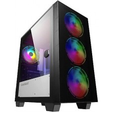 Корпус MicroATX Без БП GameMax Aero Mini (H607) (Tempered Glass, Mesh сетка, 1xUSB 2.0, 1xUSB-C 3.2 5Гбит, 4x120mm ARGB Fan, HD Audio+Mic, VGA MAX 340mm, CPU MAX 155mm, пылевые фильтры) Black