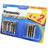 Батарейка (элемент питания) Panasonic Evolta LR6EGE/6BW 4+2F LR6 BL6, 1 штука
