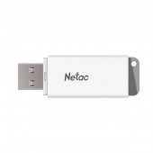 64 Gb USB3.0 Netac U185 NT03U185N-064G-30WH (64 ГБ, USB 3.2 Gen 1 Type-A (5 Гбит/сек), с колпачком, пластик, цвет белый)