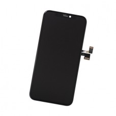 Модуль (матрица + тачскрин) для Apple iPhone 11 (AAA), черный с металической рамкой