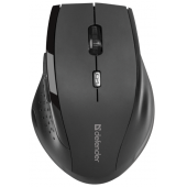Мышь беспроводная Defender Accura MM-365 (черный) (52365) (ноутбучная мышь для ПК/для компьютеров Apple, радио, сенсор оптический 1600 dpi, 6 кнопок, колесо с нажатием, цвет черный)