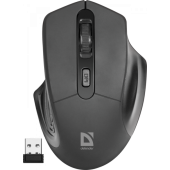 Мышь Defender Datum MB-345 Black (полноразмерная мышь для ПК/для компьютеров Apple, радио, сенсор оптический 1600 dpi, 4 кнопки, колесо с нажатием, цвет черный)