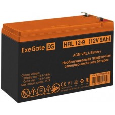 Аккумулятор ExeGate HRL 12-9 (12V, 9Ah) для UPS <EX285659RUS>