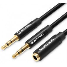 Vention <BBDBF> Кабель-переходник 4-pin Jack3.5-F -> 2Jack3.5-M 1м
