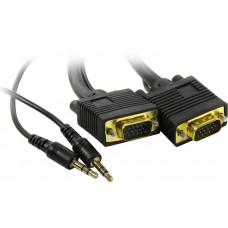 KS-is <KS-499-2> Кабель монитор - SVGA card (15M -15M) + Jack3.5-M 2м 2 фильтра