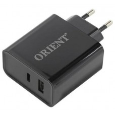 Orient <PU-F45D> Зарядное устройство USB (Вых. DC5/9/12V, 45W, USB/USB-C, быстрая зарядка)