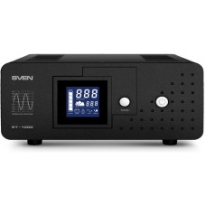 UPS 1000VA SVEN <RT-1000 Black> LCD, 2 евро розетки, без АКБ