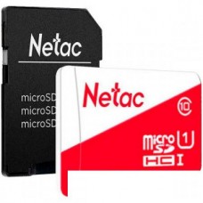 Netac <NT02P500ECO-032G-R> microSDHC Memory Card 32Gb UHS-I U1 Class10 + microSD->SD Adapter