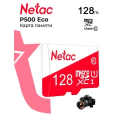 Netac <NT02P500ECO-128G-S> microSDXC Memory Card 128Gb UHS-I U1 Class10