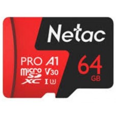 Netac <NT02P500PRO-512G-R> microSDXC Memory Card 512Gb A1 V30 UHS-I U1 + microSD->SD Adapter