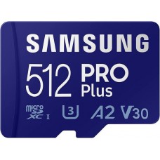 Samsung PRO Plus <MB-MD512KA/APC> microSDXC Memory Card 512Gb Class10 UHS-I U3 A2 V30 + microSD-> SD Adapter