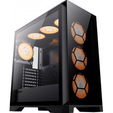 Корпус E-ATX Без БП GameMax Leader (Tempered Glass, Mesh сетка, 1xUSB 2.0, 1xUSB-A 3.2 5Гбит/с, 1xUSB-C 3.2 5Гбит, 6x120mm ARGB Fan, HD Audio+Mic, VGA MAX 410mm, CPU MAX 170mm, пылевые фильтры) Black