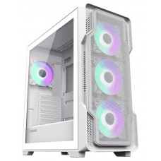 Корпус E-ATX Без БП GameMax Siege WH (Tempered Glass, Mesh сетка, 1xUSB 2.0, 1xUSB-A 3.2, HD Audio+Mic, 4x120mm ARGB Fan, VGA MAX 410mm, CPU MAX 165mm, пылевые фильтры) White