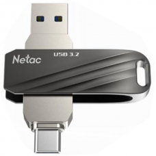 USB Flash Netac US11 128GB (NT03US11C-128G-32BK) / USB 3.2 Gen 1 Type-A/Type-C (5 Гбит/сек) / раскладной корпус / Черный
