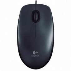Мышь Logitech M100 (910-006652/910-006765) (полноразмерная, проводная USB, сенсор оптический 1000 dpi, 3 кнопки, колесо с нажатием, цвет чёрый)