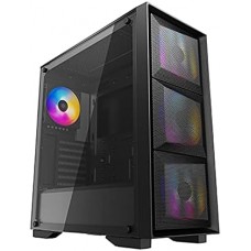 Корпус ATX Без БП Deepcool MATREXX 50 MESH 4FS (DP-ATX-MATREXX50-MESH-4FS) (Tempered Glass, 2xUSB 2.0, 1xUSB-A 3.2 5Гбит/с, 4x120mm ARGB Fan, HD Audio+Mic, 2x3.5", 2x2.5", VGA MAX 370mm, CPU MAX 160mm, пылевые фильтры) Black