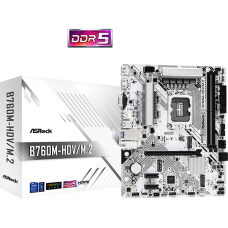 MB ASRock B760M-HDV/M.2 Soc-1700 (B760) PCI-E 4.0x16 2xPCI-E 3.0x1 2xM.2+M.2(WI-FI) 1GbE LAN RAID 0/1/5/10 2xDDR5 7200MHz+ HDMI+D-Sub+DP mATX RTL