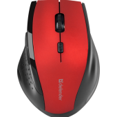 Мышь беспроводная Defender Accura MM-365 (красный) (52367) (ноутбучная мышь для ПК/для компьютеров Apple, радио, сенсор оптический 1600 dpi, 6 кнопок, колесо с нажатием, цвет черный)