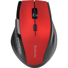Мышь беспроводная Defender Accura MM-365 (красный) (52367) (ноутбучная мышь для ПК/для компьютеров Apple, радио, сенсор оптический 1600 dpi, 6 кнопок, колесо с нажатием, цвет черный)